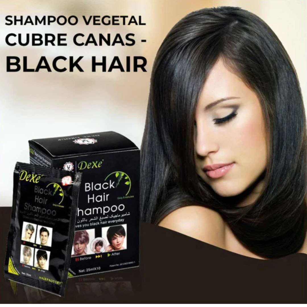 Shampoo Cubre Canas - Color Negro Caja X10